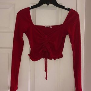 Red Knotted Crop Top